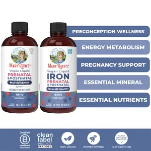 MaryRuth's Prenatal & Postnatal Liquid Multivitamin & Iron Bundle - Prenatal & Postnatal Liquid Multivitamin - Prenatal Postnatal Iron Liquid 15.22 oz - Vegan - Sugar Free