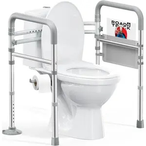 Toilet Safety Rails for Seniors, Adjustable Height & Width 350lb Toilet Handles for  and , Foldable Toilet Safety Frame, Fit Any Toilet