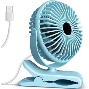 Clip  Fan, Portable Small Desk Fans with  Airflow, 3 Speeds with Personal Fans Sturdy Clamp, Quiet Desk Fan & Clip Fan with USB Cord  - No