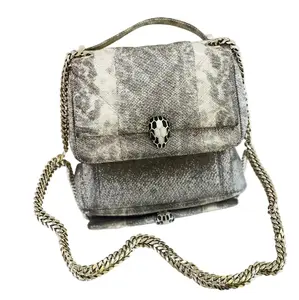 Pre-owned leather Clutches & Wristlets Bvlgari Metallic Serpenti Forever Chain Shoulder Bag