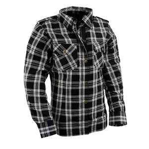 Milwaukee Leather Women’s Motorcycle Plaid Armored Flannel Riding Shirt with Aramid Fiber Reinforced and CE Armor