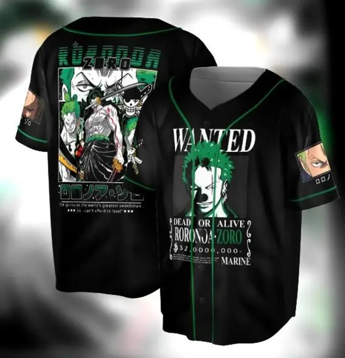 Roronoaa Zoroo OP Anime Baseball Jersey, Zoro Manga Shirt, Straw Hat Pirates