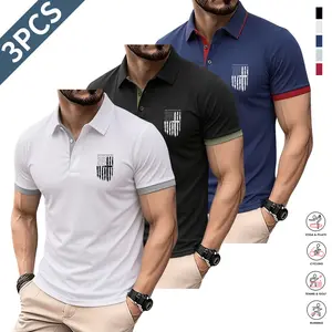 Men’s 3-Piece Polo Shirt Set — Men’s casual polo shirts, suitable for work, golf, travel, and everyday wear