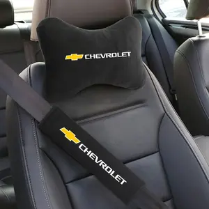 4pcs Car Seat Belt Protector Shoulder Pads, Cervical Spine Support Headrest, Neck Pillow for Chevrolet Cruze Sonic Silverado Trax