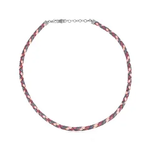 American West 20" Multi-Color Braided LeatherNecklace