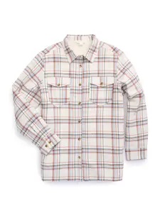 Women's Ely Walker Plaid Flannel Shacket with Sherpa Lining Women's Plaid Flannel Button-Down Shacket