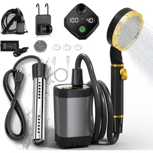Portable Shower for Camping with Immersion Water Heater, 6000mAh Rechargeable Camping Shower with Intelligent LED Display, Outdoor Shower for Hiking, Travel, Pets & Car Washing, Wartering Plants