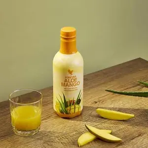 Forever Living Forever Aloe Mango - Pure Aloe Vera Gel Infused with Mango - Gluten-Free Vegan with Added Vitamin C - 1 Liter Tropical Smoothie Drink