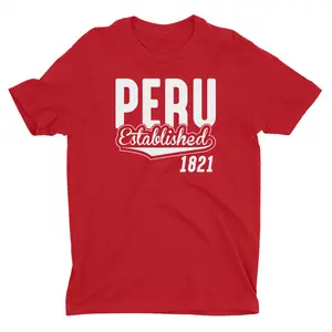 PeruCoUSA Peru Established 1821 T-Shirt - Camisas de Peru