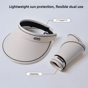 Wide Brim Visor Hat for Women Open Top Sun Visor UV Protection Adjustable Summer Hat for Beach Travel Outdoor Sports