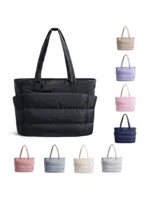Tote Bag for Women, Lightweight Puffy Tote Bag with Compartments Shoulder Bag Handbag for Travel, Work, Gym, Casual Commuter Bag, Puffer Tote Bag | Lightweight, Puffy, Quilted, for Travel, Work
