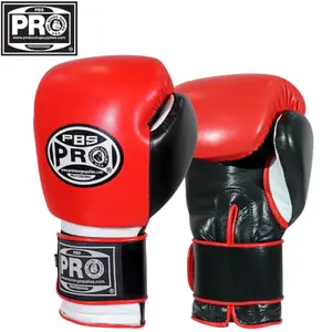 ProBoxing Leather Boxing Gloves – (Red & Black) – Training Boxing Gloves for Boxing, MMA, Muay Thai & Sparring – Durable Genuine Leather, Wrist Support, Impact Protection