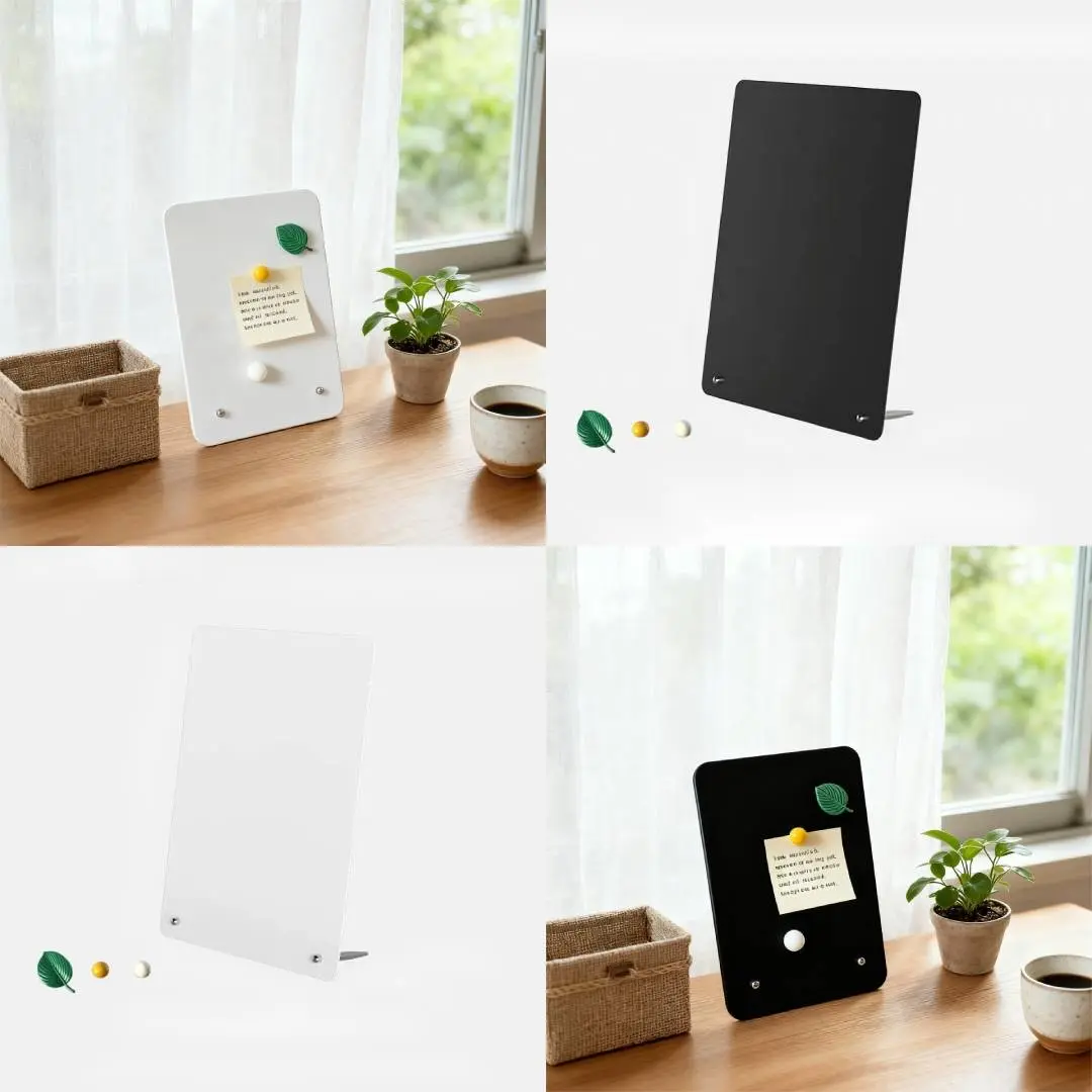 Small Vertical Metal Carbon Steel Magnetic Message Board Set, 1.2mm Thick Noticeboard + 3 Strong Magnets, Waterproof / Display Boards, Office Desk Accessories
