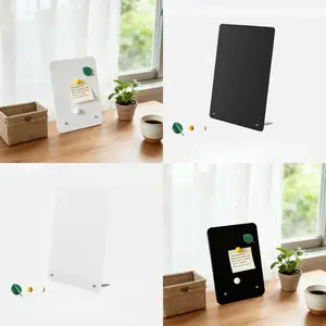 Small Vertical Metal Carbon Steel Magnetic Board Set, 1.2mm Thick Noticeboard + 3 Strong Magnets, Waterproof / Display Boards, Office Desk Accessories