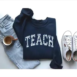 HappyShift - Floral Teach Sweatshirt, Cute Teacher Sweatshirt, Teacher Appreciation Gift, Back To School, Teacher School Shirt, Teacher sweatshirt