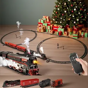 STEAM-Powered Train Kit🔧| DIY Smoke & Sound FX!Collector’s Dream Gift🎁| Touch & Smell Sensory Adventure| LED Light Show for Kids 3+ year boys girl toy  gifts