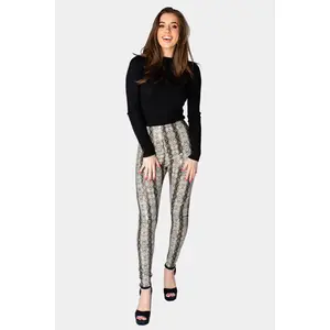 Mila Patent Vegan Leather Legging - Black Snake
