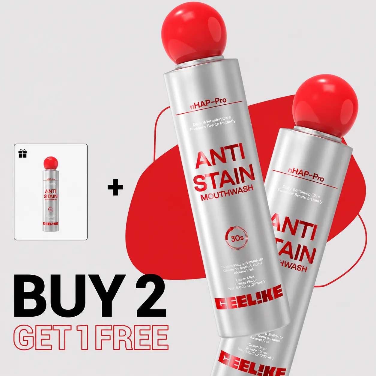 CEELIKE Anti Stain Mouthwash 3-Pack – Fresh Breath Oral Care for Brighter Smiles