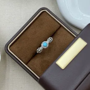 Unique turquoise sterling silver ring s925
