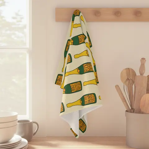 Slightly Subtle Champagne Bottle Pattern Microfiber Tea Towel | Sparkling Wine Kitchen Towel