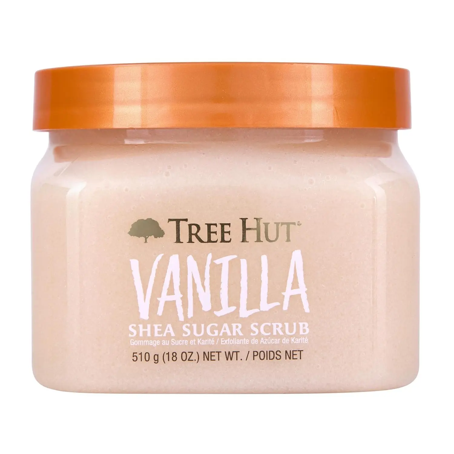 Tree Hut Vanilla Body Scrub, Exfoliating Sugar Scrub, Vegan, 18 Oz | Exfoliating & Nourishing with Shea Butter & Essential Oils, Body Exfoliator for All Skin Types, Self Care Gifts for Women