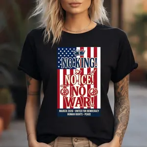 No Kings, No Ice, No War T-Shirt Protest Graphic Tee