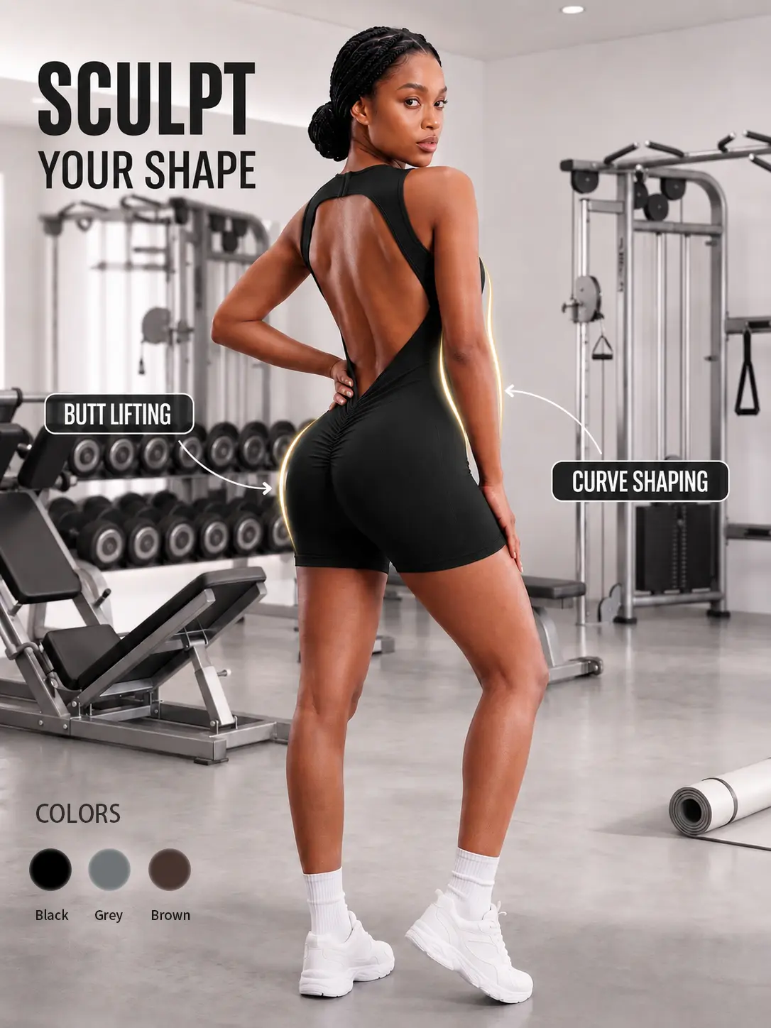 Women's Ribbed Knit Jumpsuit, Sporty Chic Long Sleeve Bodycon with High Elasticity, Durable for Fitness & Versatile Daily Wear, High Elasticity Jumpsuit, Sporty Chic Jumpsuit
