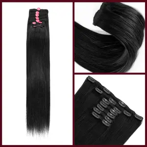 Starlet 100% Human Hair Double Weft Clip In Extensions Straight Natural 18"