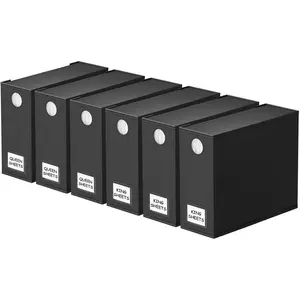 6 Pack Bed Sheet Organizer and Storage, Foldable Sheet Organizer with Window for Linen Closet, Set Folder Keeper for  &  Size Bedding Storage (Black)