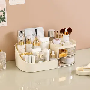 Skincare Storage Box with Drawers, Makeup Table Organizer, Cosmetic Counter Holder, Includes Lipstick, Brushes, Eyeshadow, Desktop Brush Set, Makeup Tool Organizer