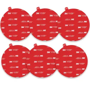 Double Sided Adhesive Pads,Made of 3 M VH B 5952,3 M Round  Mount Adhesive Replacement.Sticky Dash Cam Mounting Tape.Heavy Duty Tape Sticker for Dashboard &Daily Use.,Heat-Resistant.6PCS