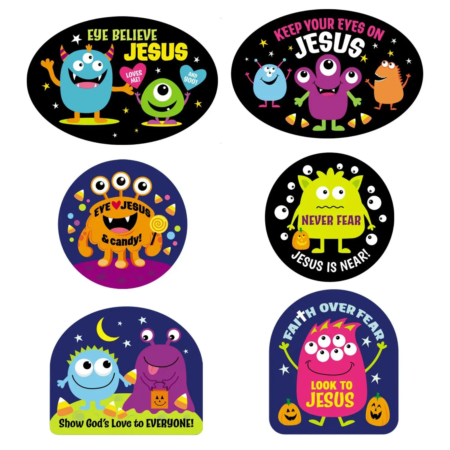 Faith Messages Halloween Monster Cutouts - 6 Pc.