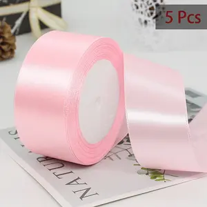5 Rolls 4cm/1.57inch DIY Decoration Ribbon, Total Length 86.6 Inches, Multi-Color Options, Ideal for Gift Wrapping and Creative Crafts, Perfect for Festivals