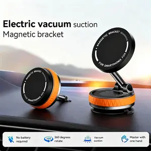 2026 Upgraded Vacuum Magnetic Phone Mount, featuring a vacuum suction cup, 360° rotation, adjustable and foldable magnetic vacuum adsorption car mount. Designed with a quiet operation, suitable for car dashboards, bathroom tiles, and glass surfaces
