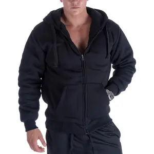 Heavyweight Sherpa Hoodies for Men, Thick Fleece Lined Full Zip Up Winter Warm Sweatshirts Work JacketsGift