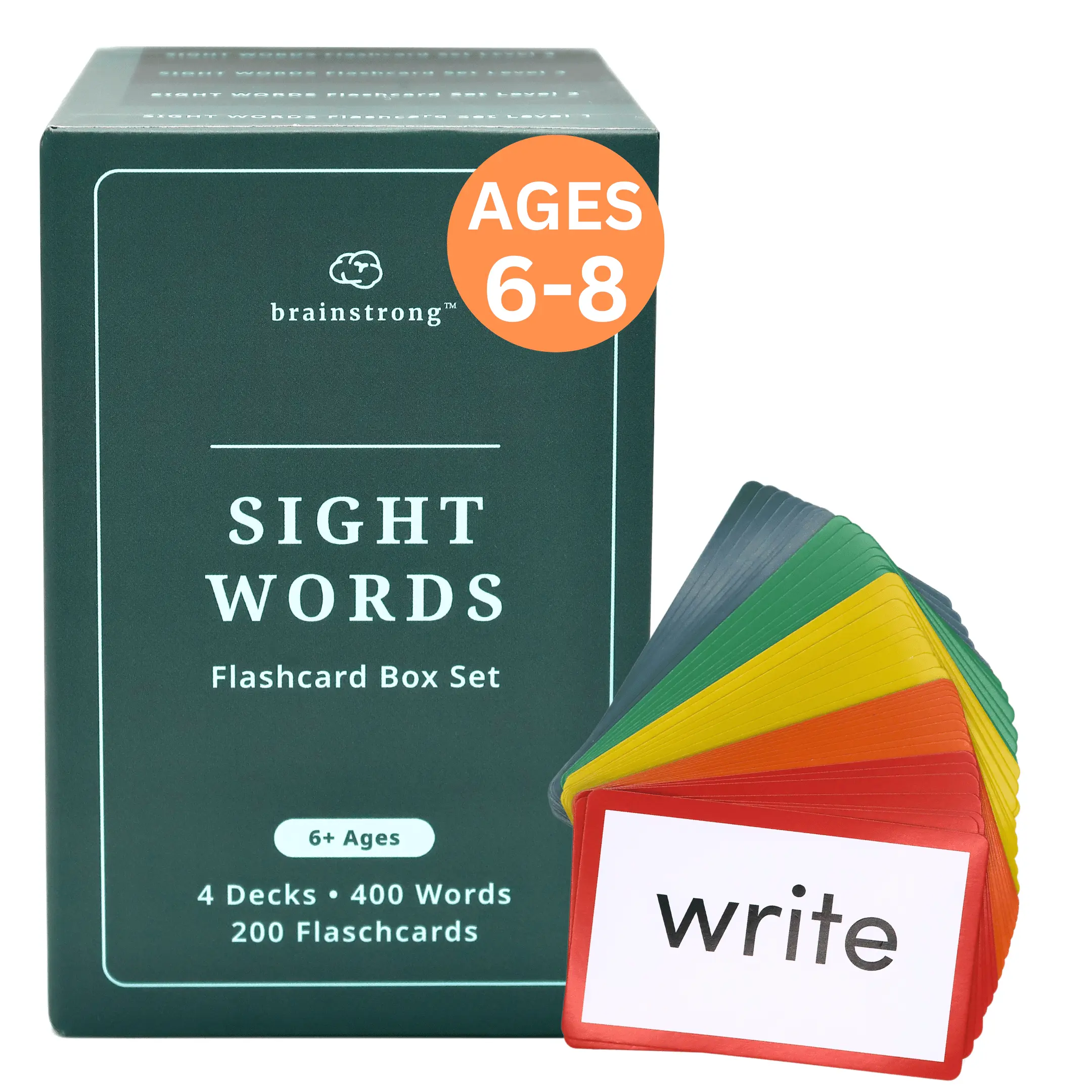400 Sight Words | Ages 5-8 | Learn to Read | Brainstrong Premium 4 Box ...
