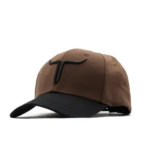 Cattle Ranch Hat, Brown/Black Color, 3D Embroidery, Suede Under Brim