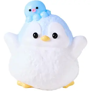 Cute Animals Taba Squishy Toys for Kids & Adults – Kawaii Stress Relief Fidget Sensory Toys, Soft Silicone Squeeze Gifts for Children, Teens, and Adults (Blue Penguin)