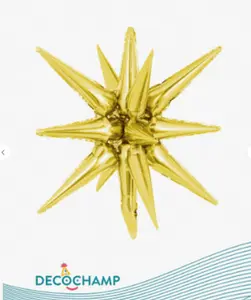 Decochamp Starburst Champagne 3D Foil Balloon - 40" in.