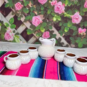 Engove Milk Jug Relieve color Blanco Set. (Cielito Lindo). Dinnerware Home Tea