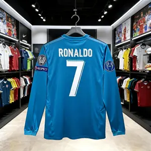 17 18 Away Soccer Jersey 7# Ronaldo Long Sleeve Jersey Fans Version