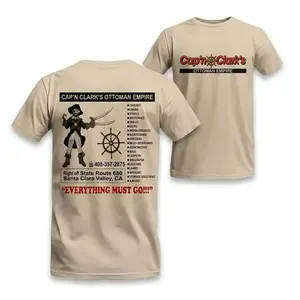 [Made in USA] Cap'n Clark's Ottoman Empire T-Shirt, Funny Pirate Furniture Store Shirt, Vintage 90s Ad Aesthetic, Retro Santa Clara Valley CA Shirt, Unisex Men Women casual Graphic tee, Streetwear, Y2k Style Relaxed Fit