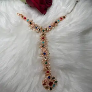 Adjustable Pakistani Ring Bracelets with Mirror Work in Various Colors for Stylish Accessory