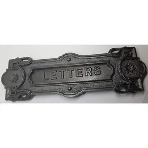 Wall Mounted Cast Iron Neo Classical Antique Vintage Mailbox with Letter Slot Swinging Door for Mail Postal