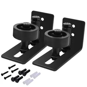 2pcs Barn Door Sliding Track Hardware Accessories, Bottom Flat Floor Guide Roller, Anti-Sway Stopper, for Parallel Design