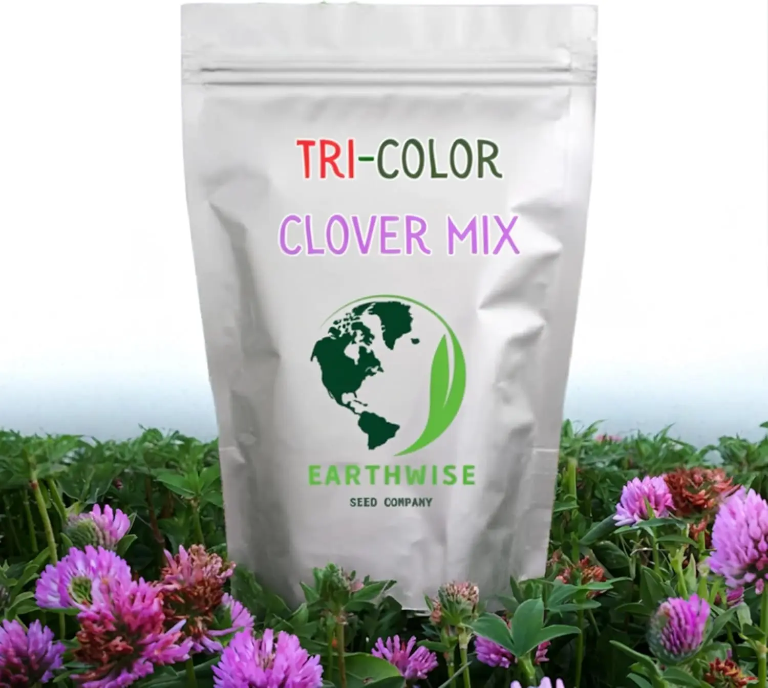 Earthwise Tri-Clover Blend Bulk Garden Flower & Plant Seeds - 0.5 lb Bag, Red/White/Crimson Clovers, Easy-Grow, All Seasons, Drought & Soil Tolerant, Wildlife-Friendly, Covers Up to 1000 sq ft, Bulk Seeds, Garden Seeds