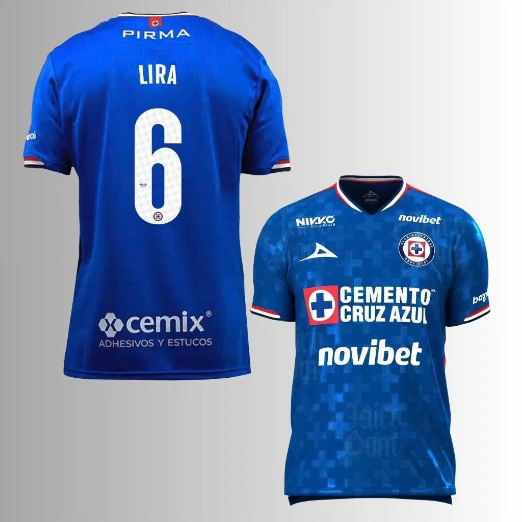 Men's Erik Lira #6 Cruz Azul Home Jersey 25-26 Blue – Liga MX Soccer Fan Shirt, Mexico Football Jersey Gift for Men