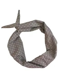 Tie Headband - Gray Crosses
