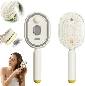 2026 Electric Steam Hair Straightening Brush Rechargeable Steam Hair Brush Hair Straightener Brush Anti Frizz Detangling Anti Static Hair Styling Tool Fast Heating Portable Cordless Hair Brush for Women All Hair Types Beauty Gift Set