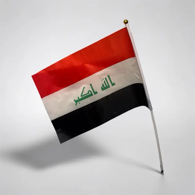 Iraq National Team Supporter Flag , Iraqi Handheld Flag for Football Fans , Small Iraqi Flag Handheld Supporter Flag for Soccer Fans